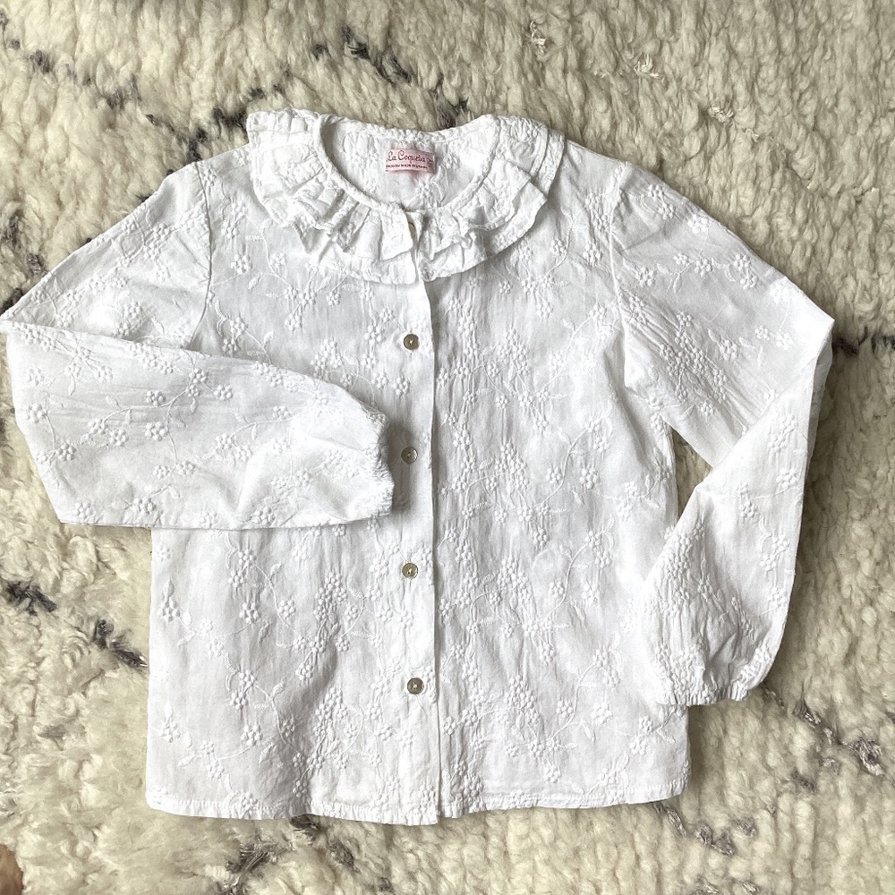 La Coqueta white cotton embroidered blouse, 8y